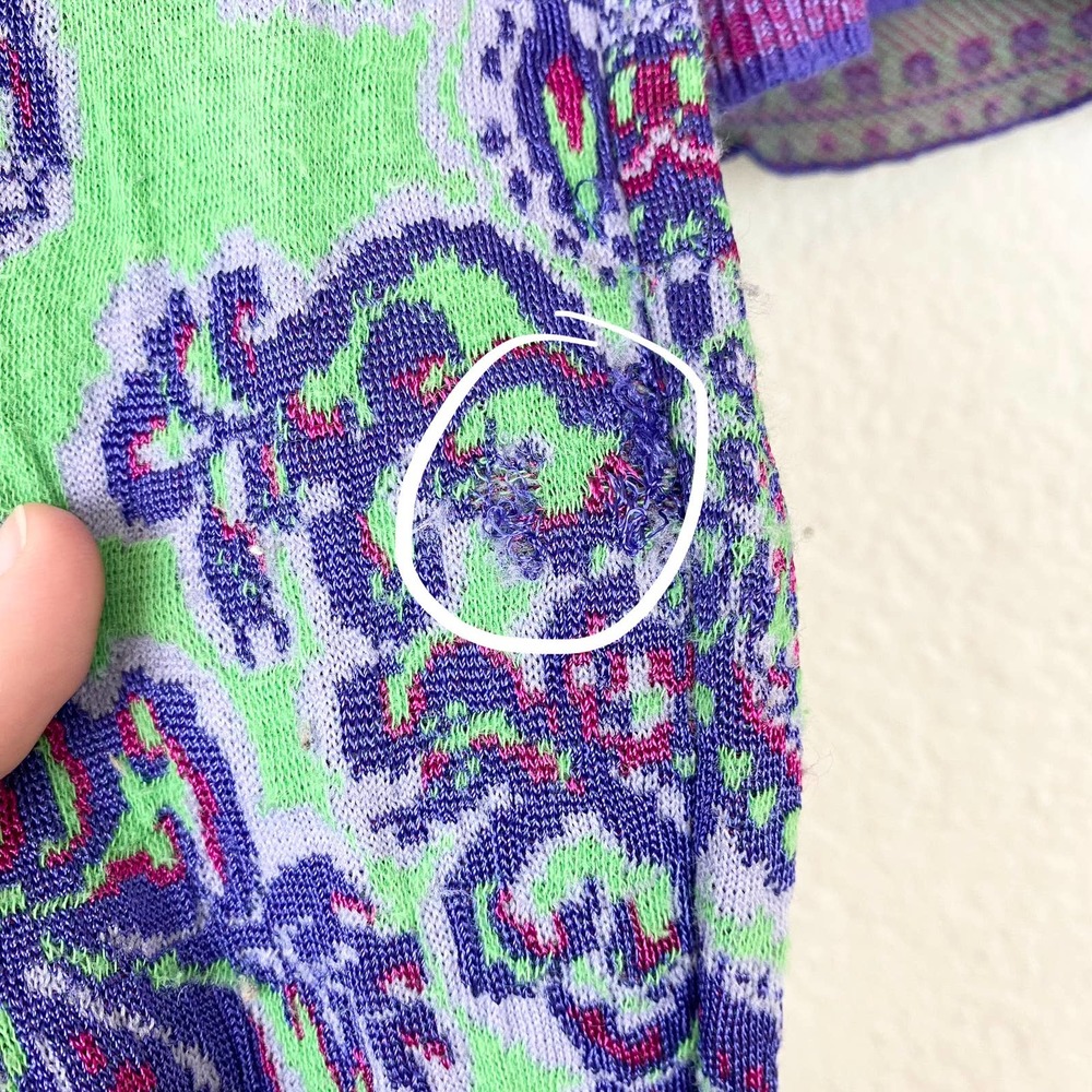Free People New Age Crewneck Sweater Green Paisley Size L - Picture 10 of 13